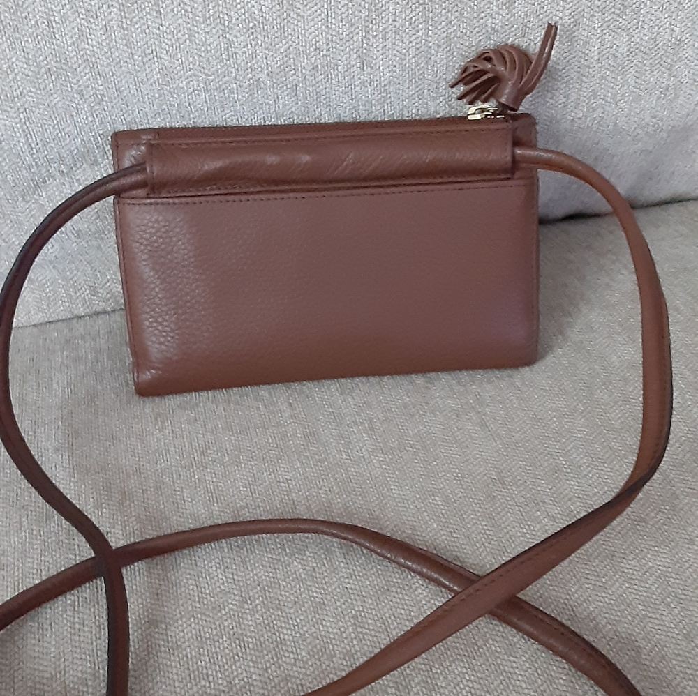 Fossil Elegant Brown Leather Crossbody Bag ,wallet - Picture 7 of 16